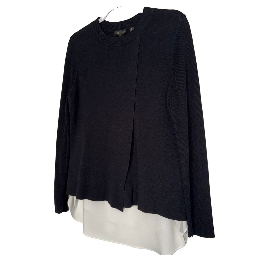 Ted Baker London Denay Layered Sweater in Black - size 3/US 6-8